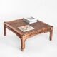Vintage rattan and cane coffee table. France, 1970s