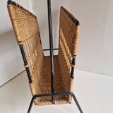Raoul Guys magazine rack 1950s  
Rattan and black metal