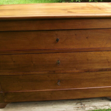 Old chest of drawers in walnut period restoration