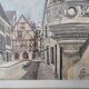 Tableau Encre de chine & pastel - Dijon Place des ducs - E Poinet
