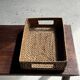 Rectangular woven wicker basket L32 W20 H8 cm