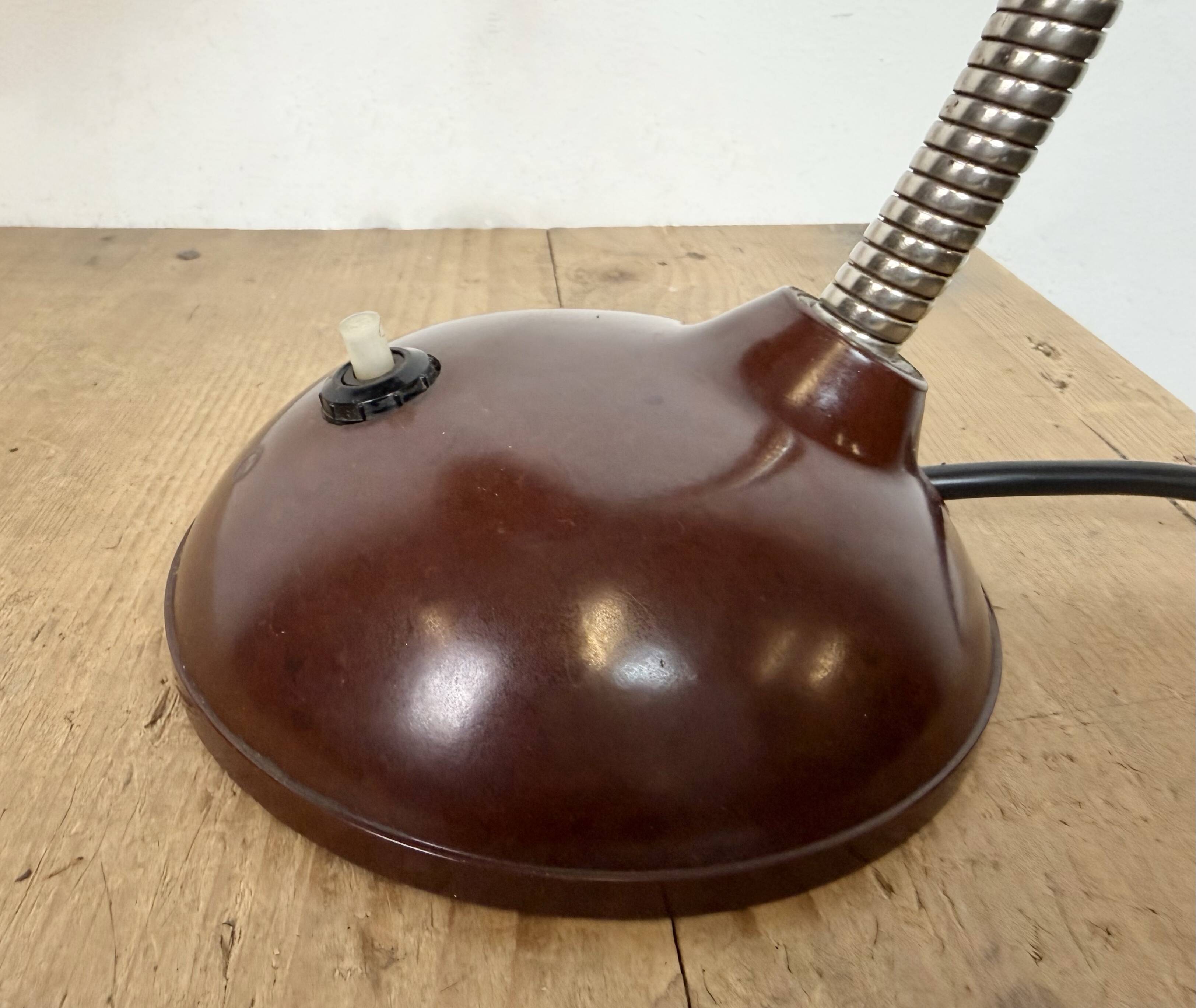 Vintage Brown Bakelite Gooseneck Table Lamp, 1950s