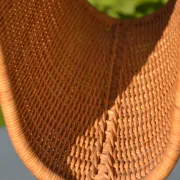 Wrought iron and rattan magazine/newspaper rack