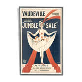 Affiche originale, encadrée, vintage, art mural, affiche du Vaudeville Theatre de Londres pour le spectacle "Jumble Sale"