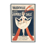 Original, framed, vintage poster, wall art, London's Vaudeville Theatre poster for the show "Jumble Sale"