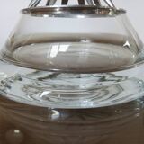 Designer crystal and pewter flower vase by Jean Goardere, 1970s