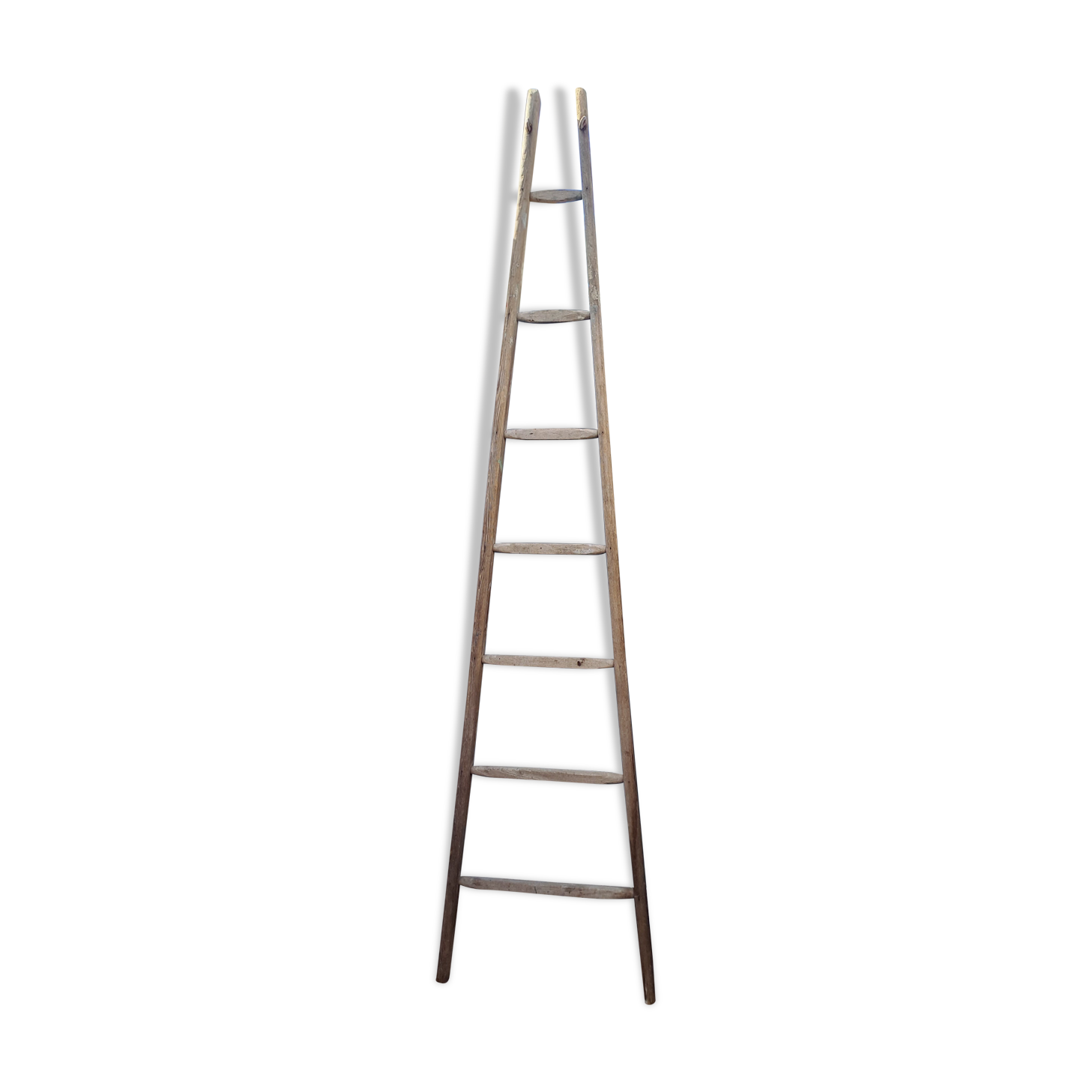 Vintage wooden picking ladder 7 rungs