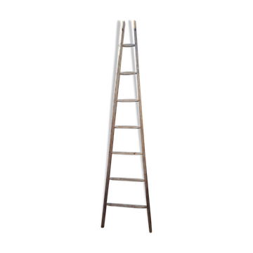 Vintage wooden picking ladder 7 rungs