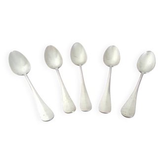 5 silver-plated metal spoons