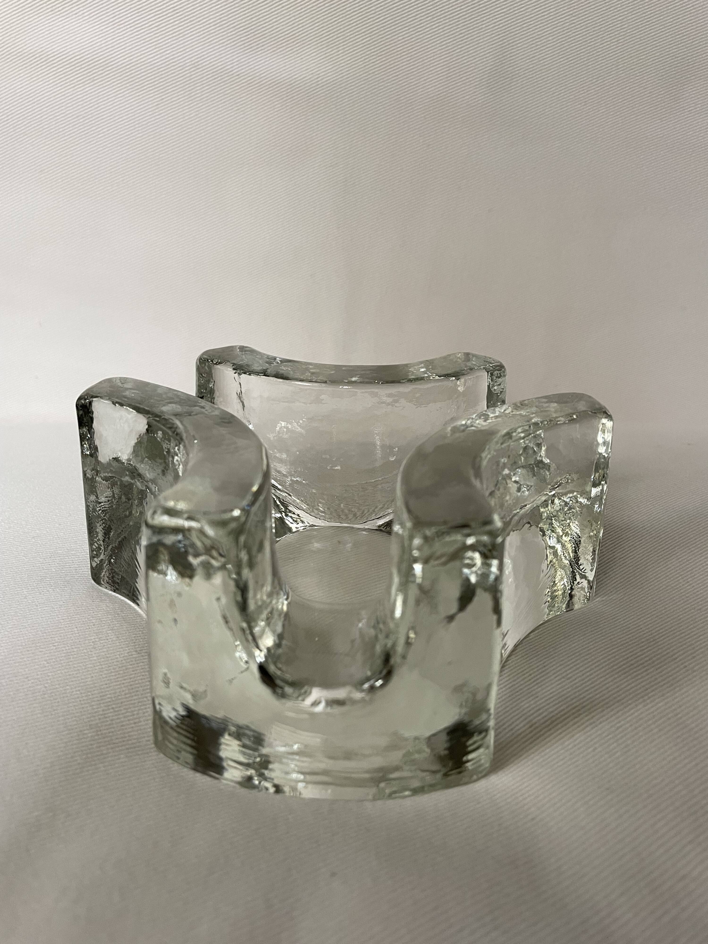 Bougeoir en verre lourd, chauffe-thé ou assiette