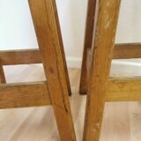 Tabouret de bar vintage en chêne (1 sur 2) : chaise haute industrielle yougoslave des années 1980