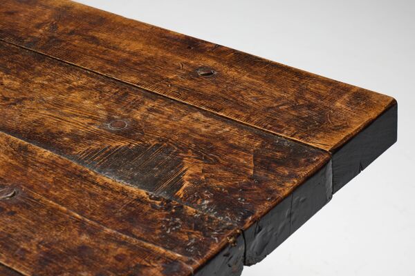 Table de Ferme Robuste du Travail Populaire, France, 19ème Siècle