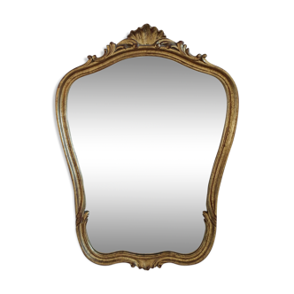 Wooden and stucco mirror 99x68cm
