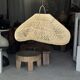 Suspension or rattan lampshade in the shape of a cloud or flattened bubble D60 H35
