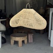 Suspension or rattan lampshade in the shape of a cloud or flattened bubble D60 H35