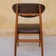 Set of 6 vintage wood and leatherette chairs