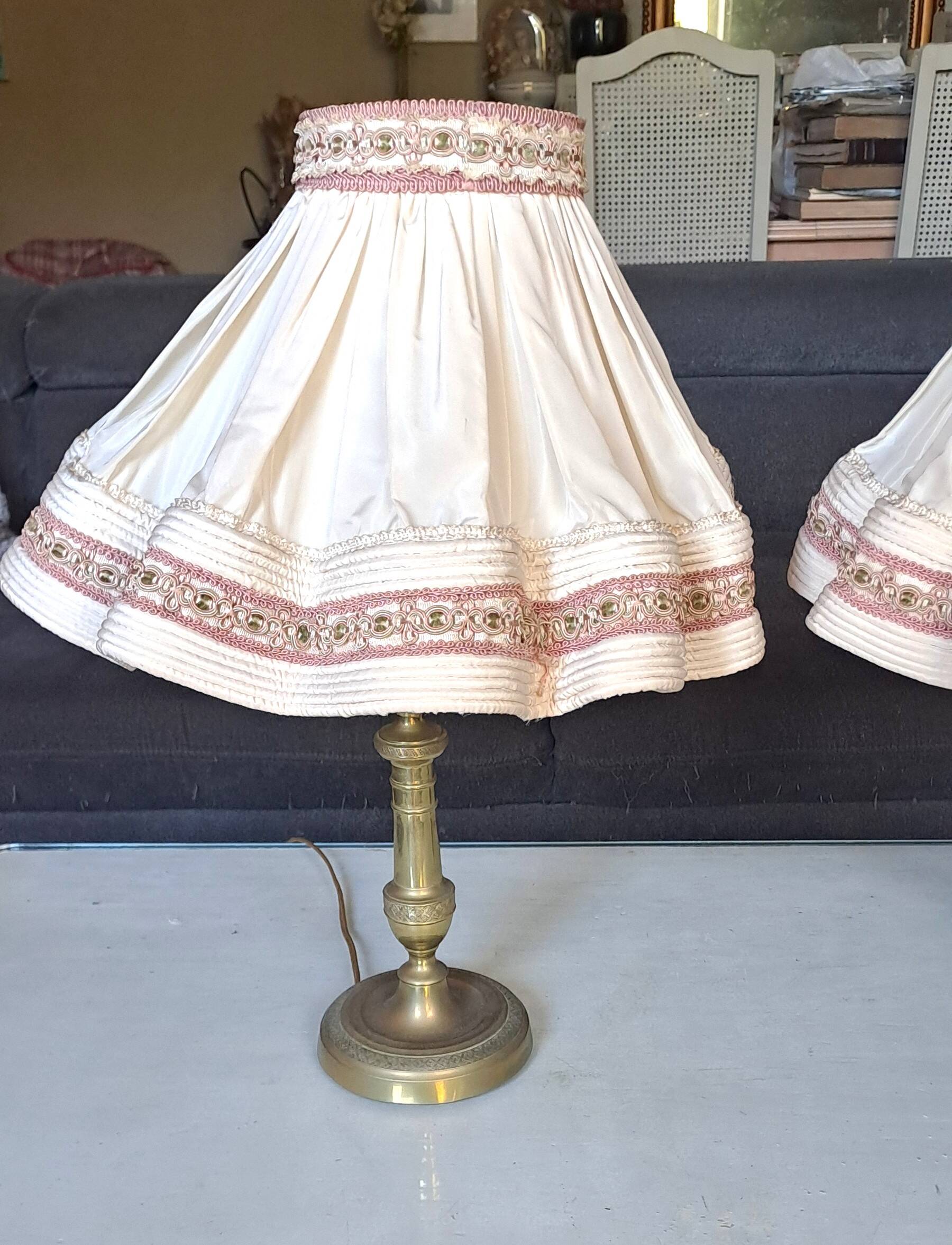 Lampes France 50'S Shabby décoration Pied de lampe en bronze