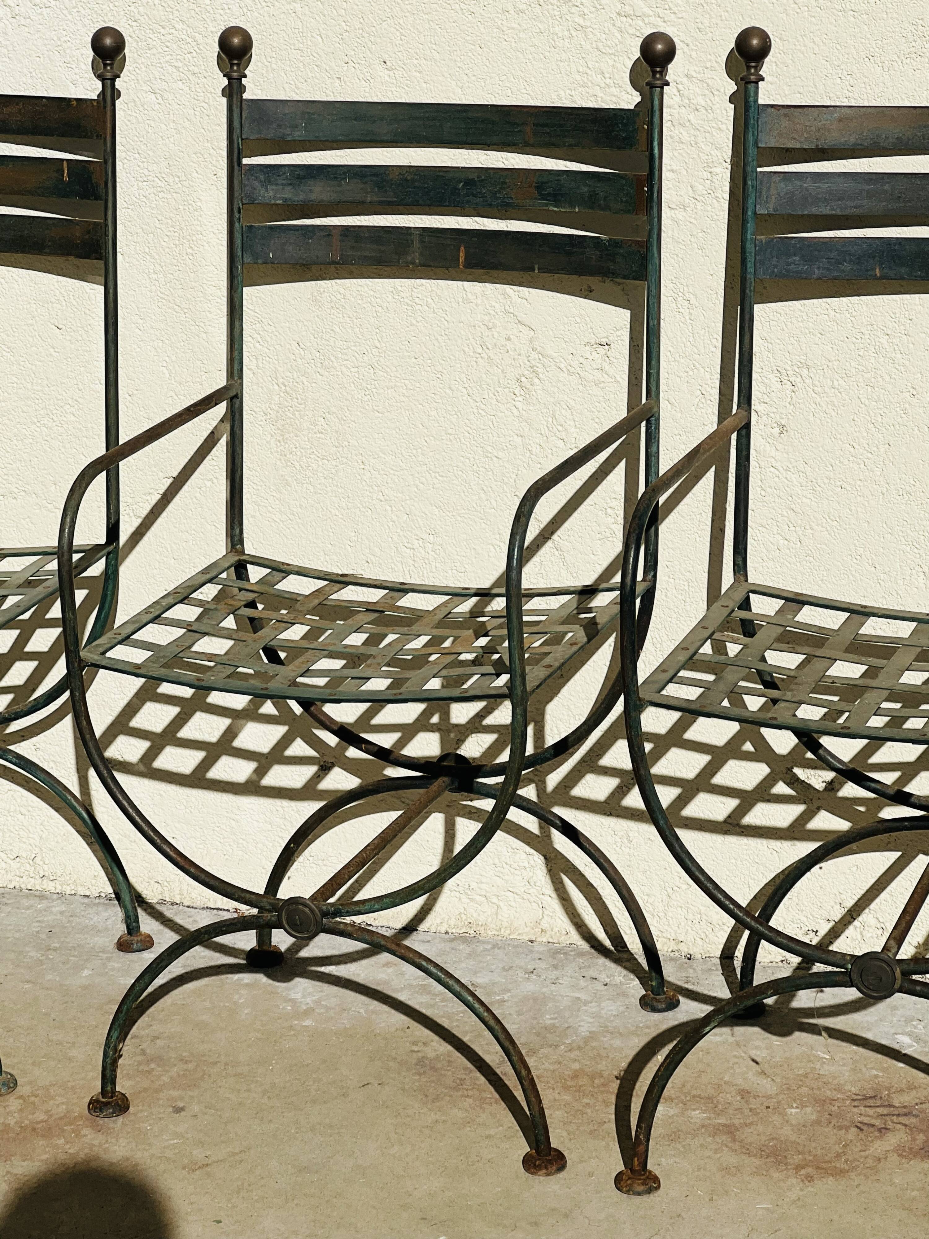 Wrought iron chairs and armchairs
