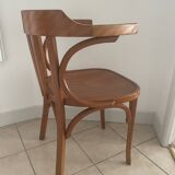 Fauteuil ancien baumann bois dossier cintré vintage