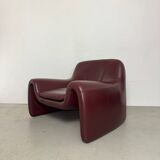Sculptural Leather Lounge Chair by Cinova, Italy 1970s