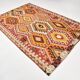 6x9 Large Geometric Style Multicolor Style Wool Vintage Kilim Rug,182x283cm