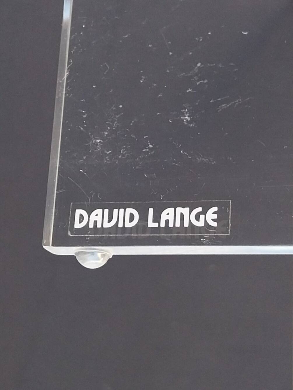 3 Nesting tables signed David Lange transparent plexiglass coffee tables design 70