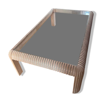 Wood and glass coffee table 1970