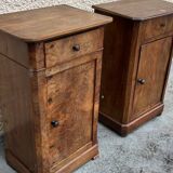 Pair of walnut bedside tables