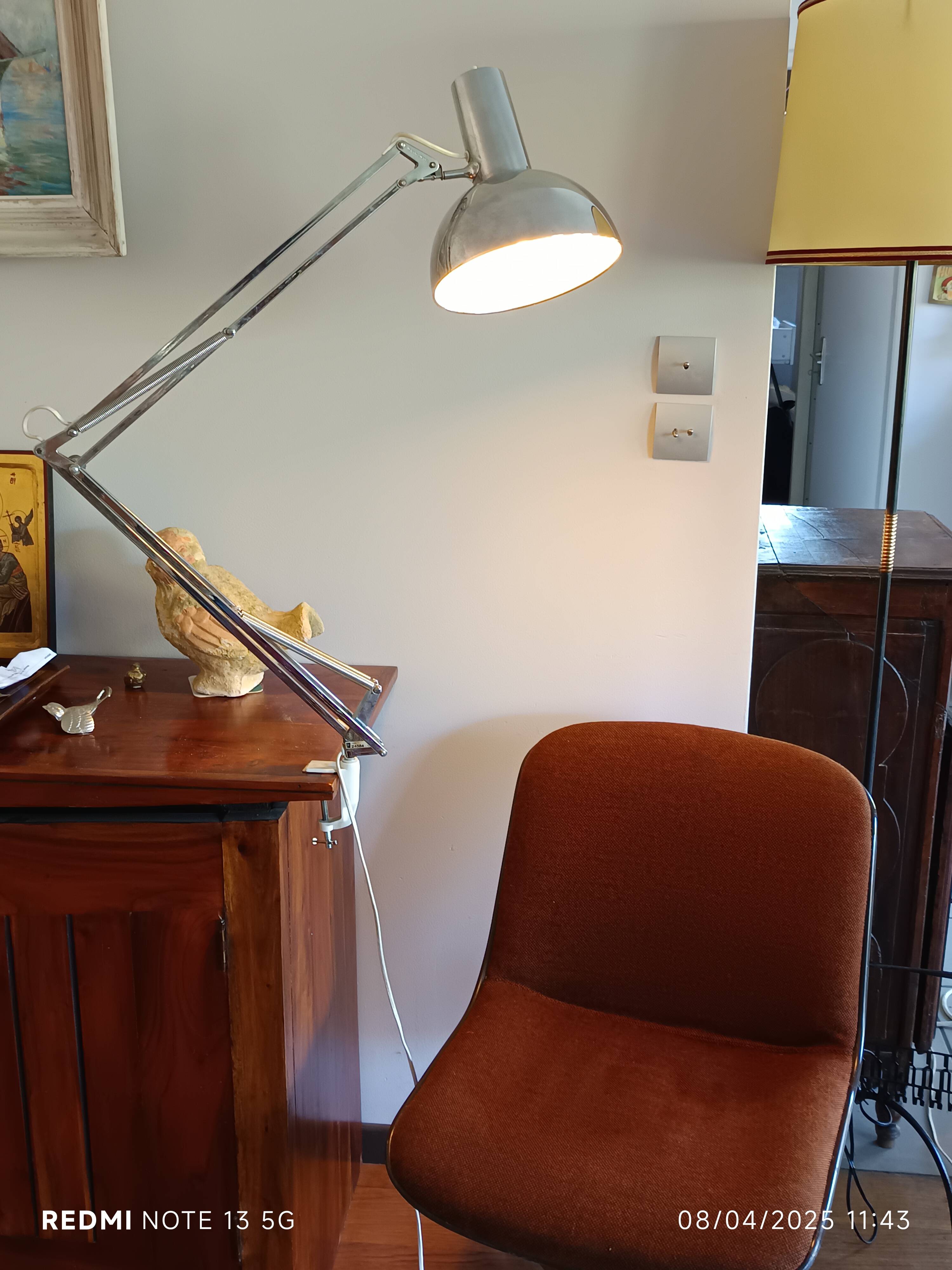 Rare Poulsen architect lamp – Bert Gansel-Boysen – Chrome model 1972