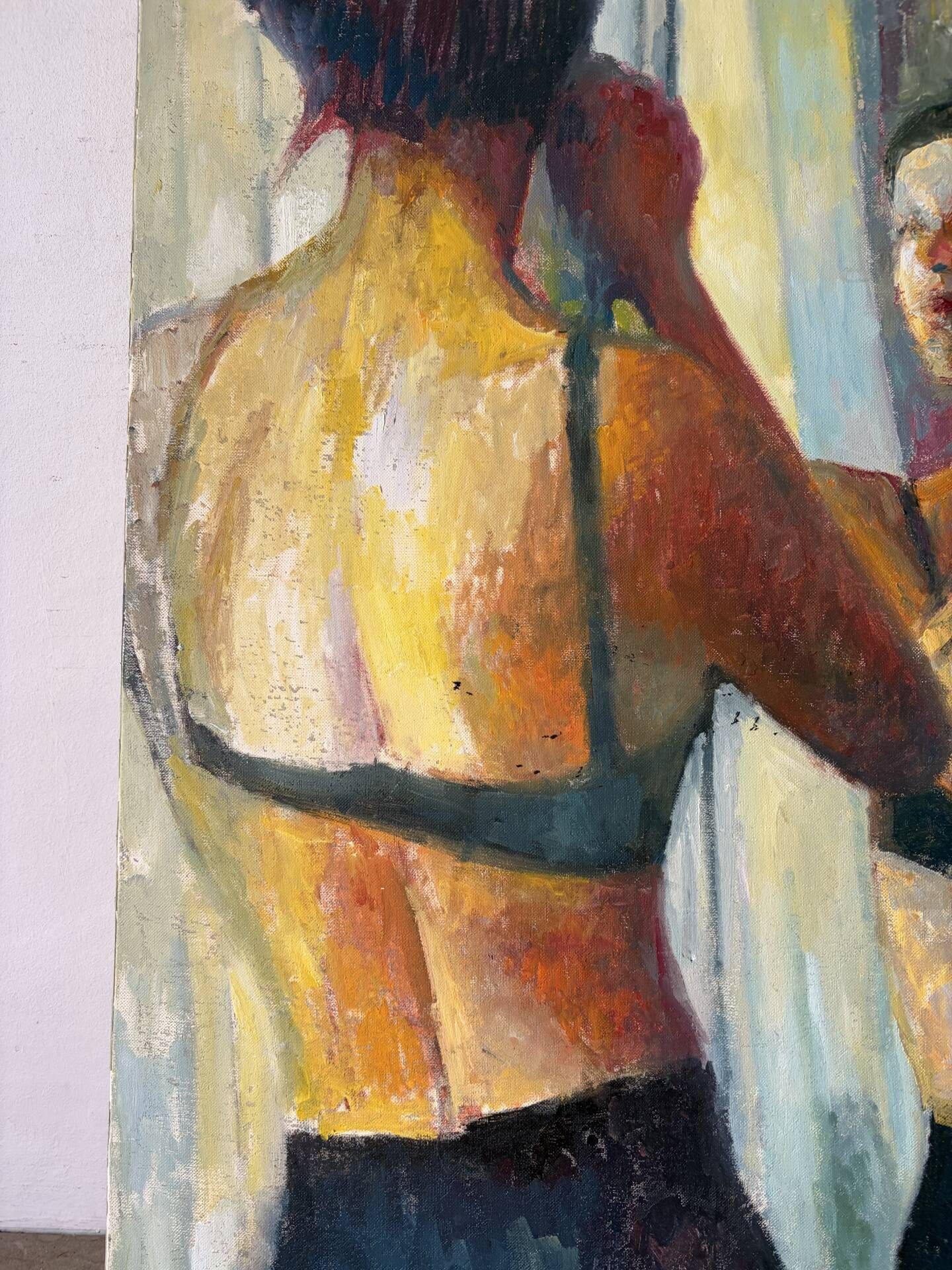 "The earring" oil on canvas signed Patrice Landauer