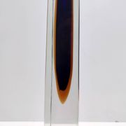 Blue and Yellow Sommerso Murano Glass Vase attr. to Flavio Poli, Italy