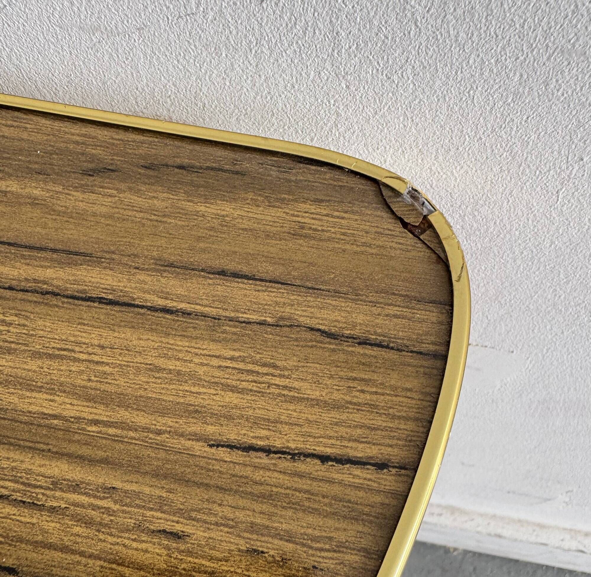 Table d'appoint demi-lune à deux niveaux vintage