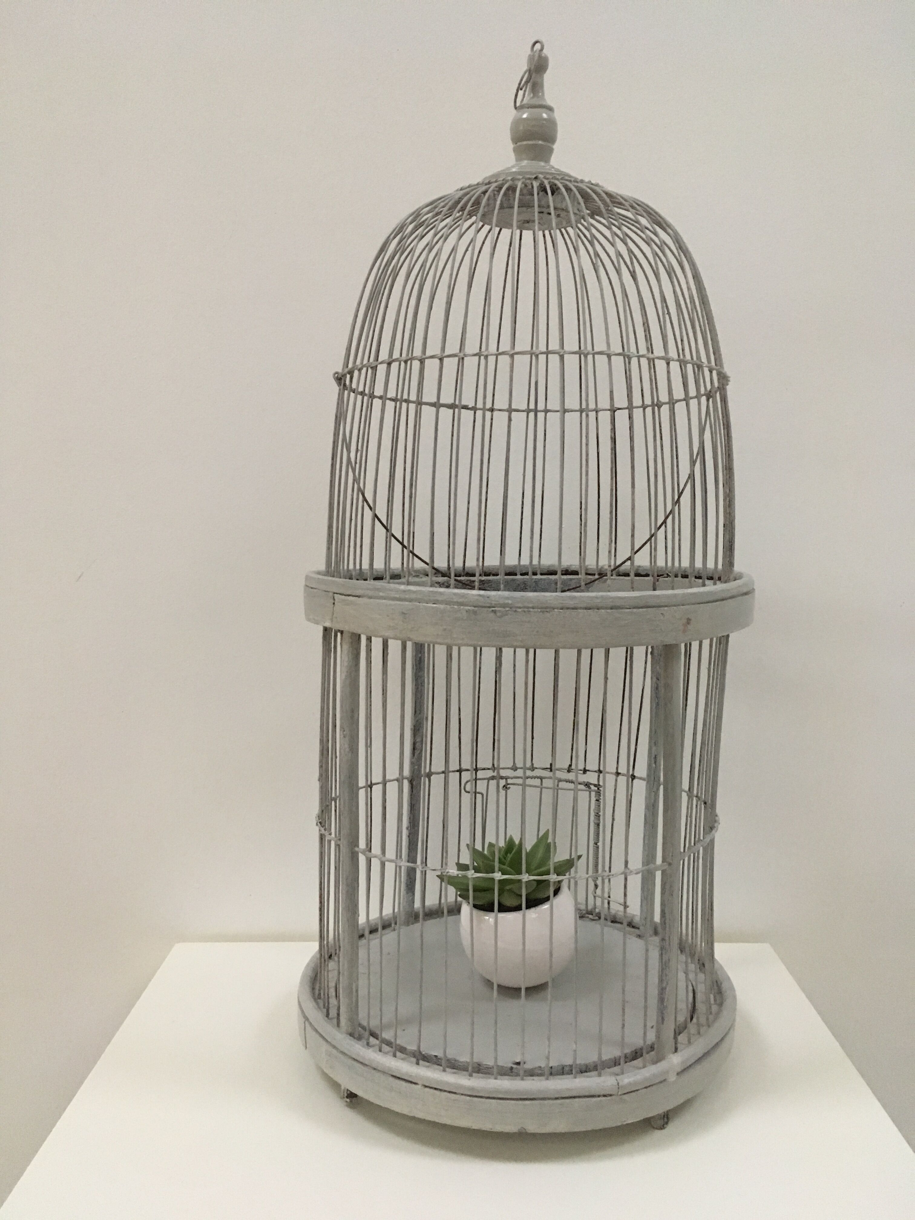 Vintage wooden birdcage H67cm