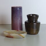 Vase roll pink and blue signed