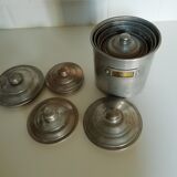 complete series of 6 metal jars with brass label