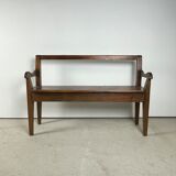 Solid oak bench. Folk art