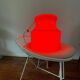 Unique vintage opaline interior red glass lamp
