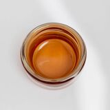 Vintage Skrdlovice Glass Bowl by Jaroslav Svoboda – Bold orange amber glass with white wave, Czech 1970s