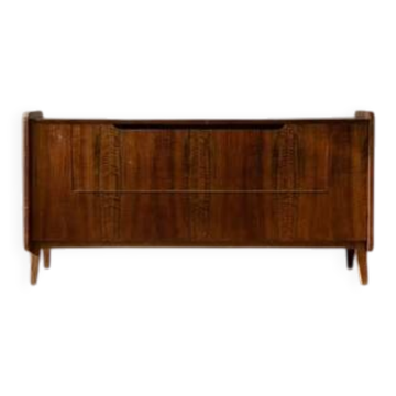 Commode en noyer des années 50 par František Jirák, armoire de rangement, années 1970