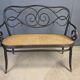 Art nouveau settee no. 2 in bent wood and cane by Thonet Brothers, Austria 1900s