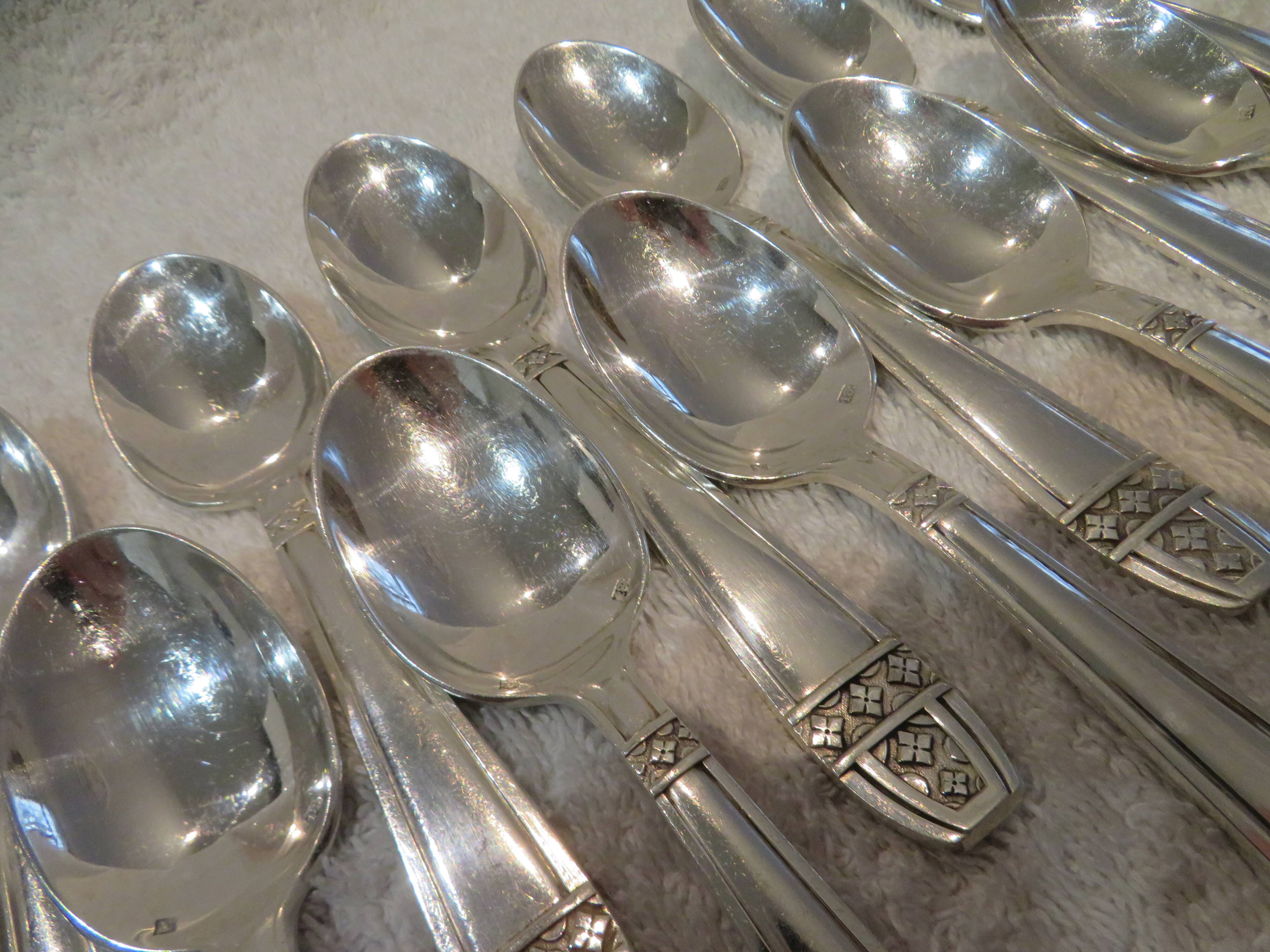 12 silver-plated coffee spoons, AR Grand Prix Monaco, 13.7 cm