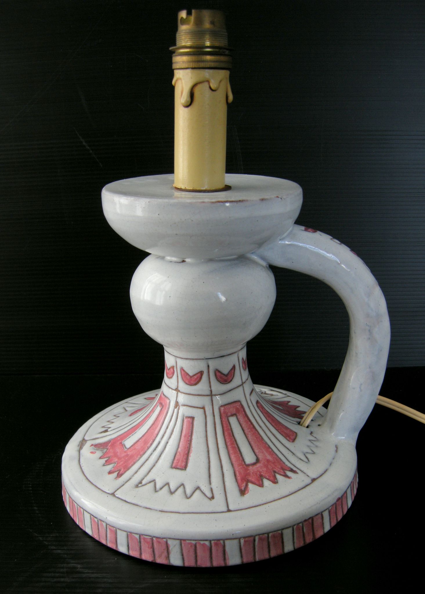 Pied de lampe vintage céramique 1950