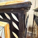 Pair of oriental bedside tables with inlays