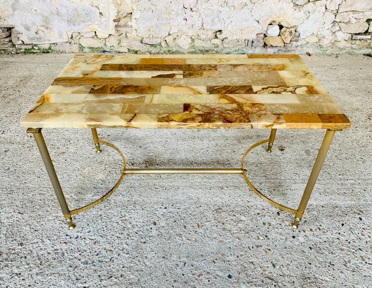 Vintage coffee table in marble and onyx circa 60/70