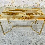 Table basse vintage en marbre et onyx circa 60/70