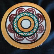 Art deco coffee service in St. Jean de Bretagne earthenware, hand painted (15 pieces)