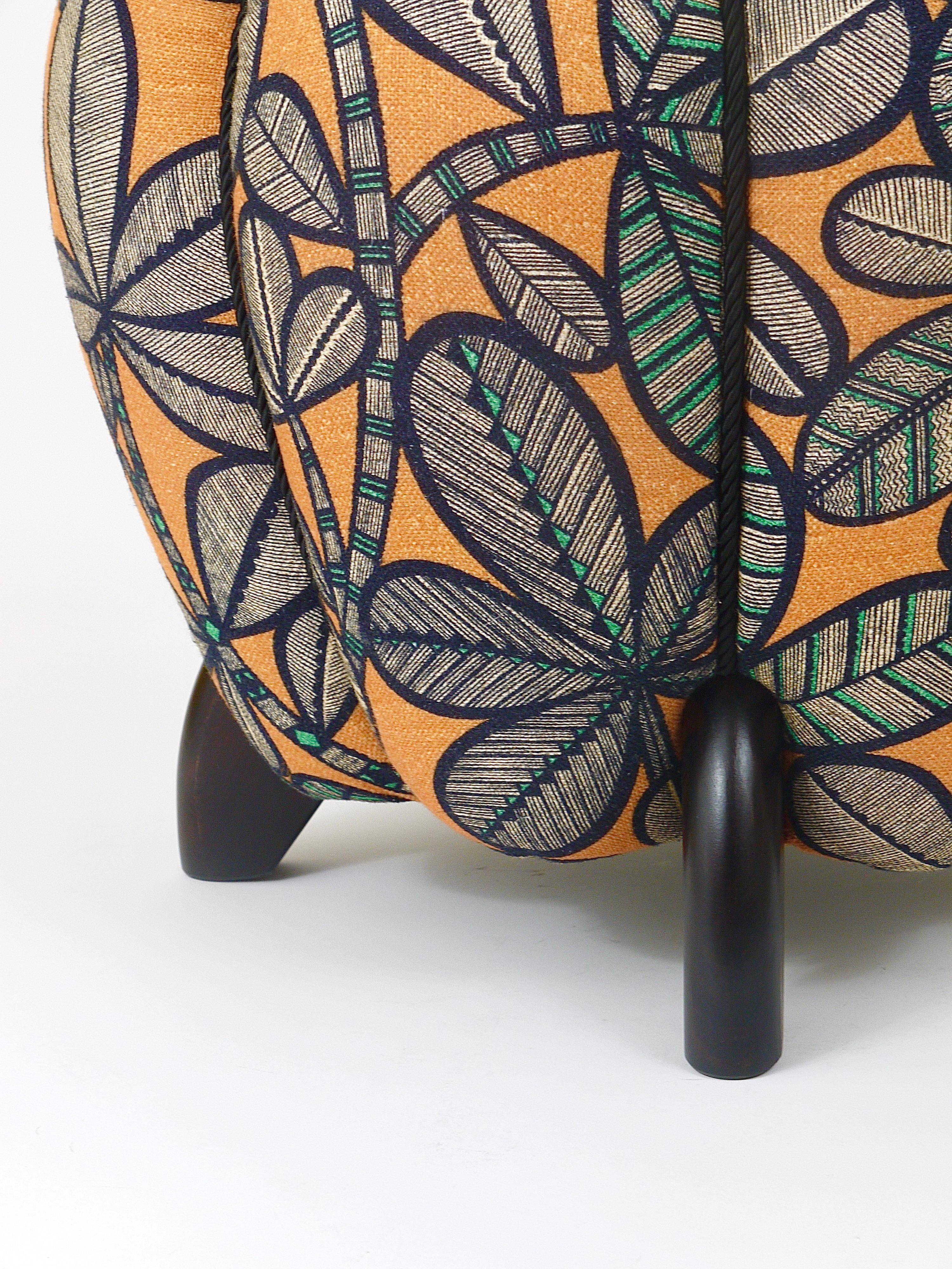 up to 3 Art Deco stools by Jindrich Halabala, leaf pattern, pouf, ottoman, 1930s