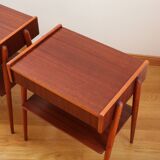 Pair of Scandinavian teak bedside tables, Carlström
