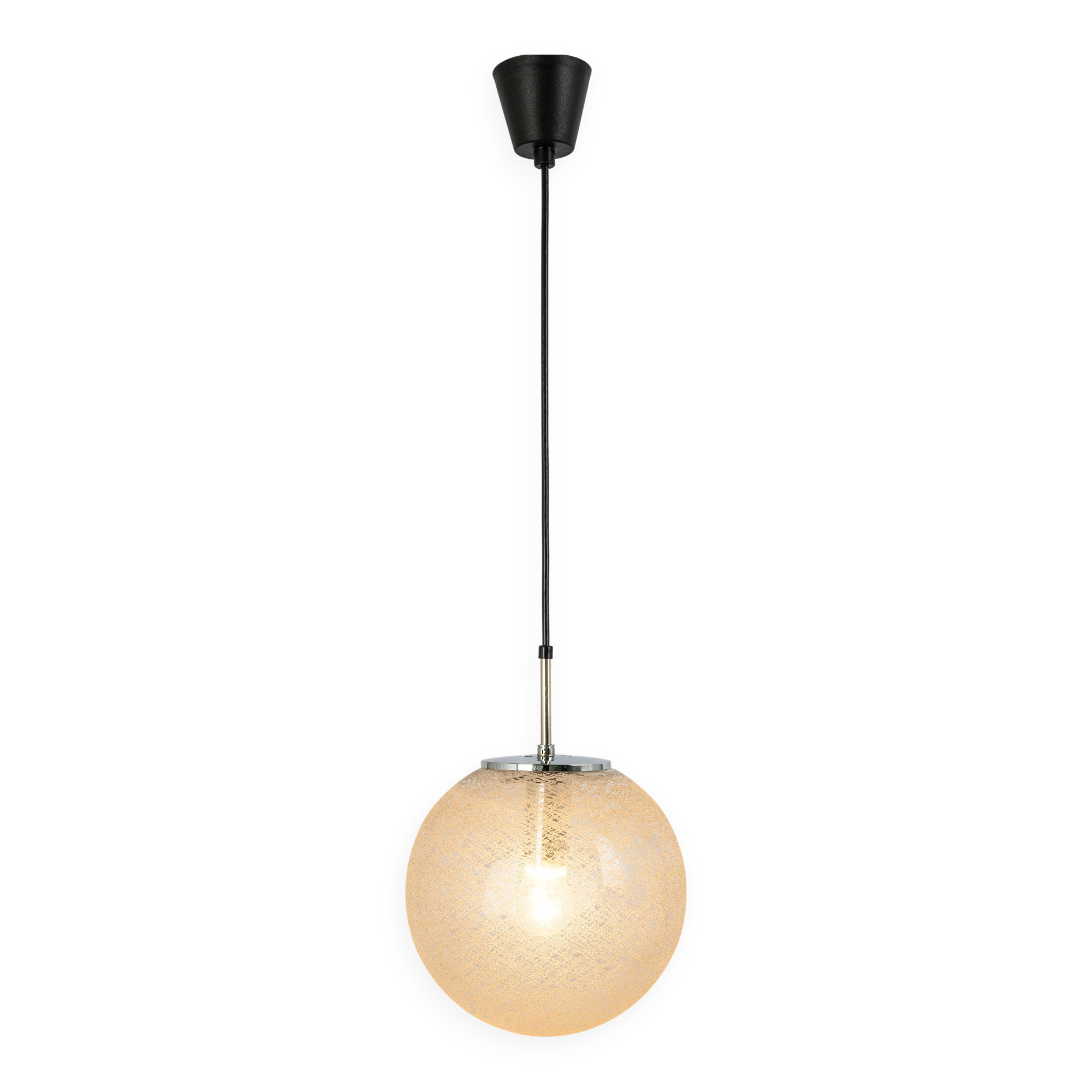 1 out of 10 Limburg Chrome with glass ball pendant, Germany, 1970s