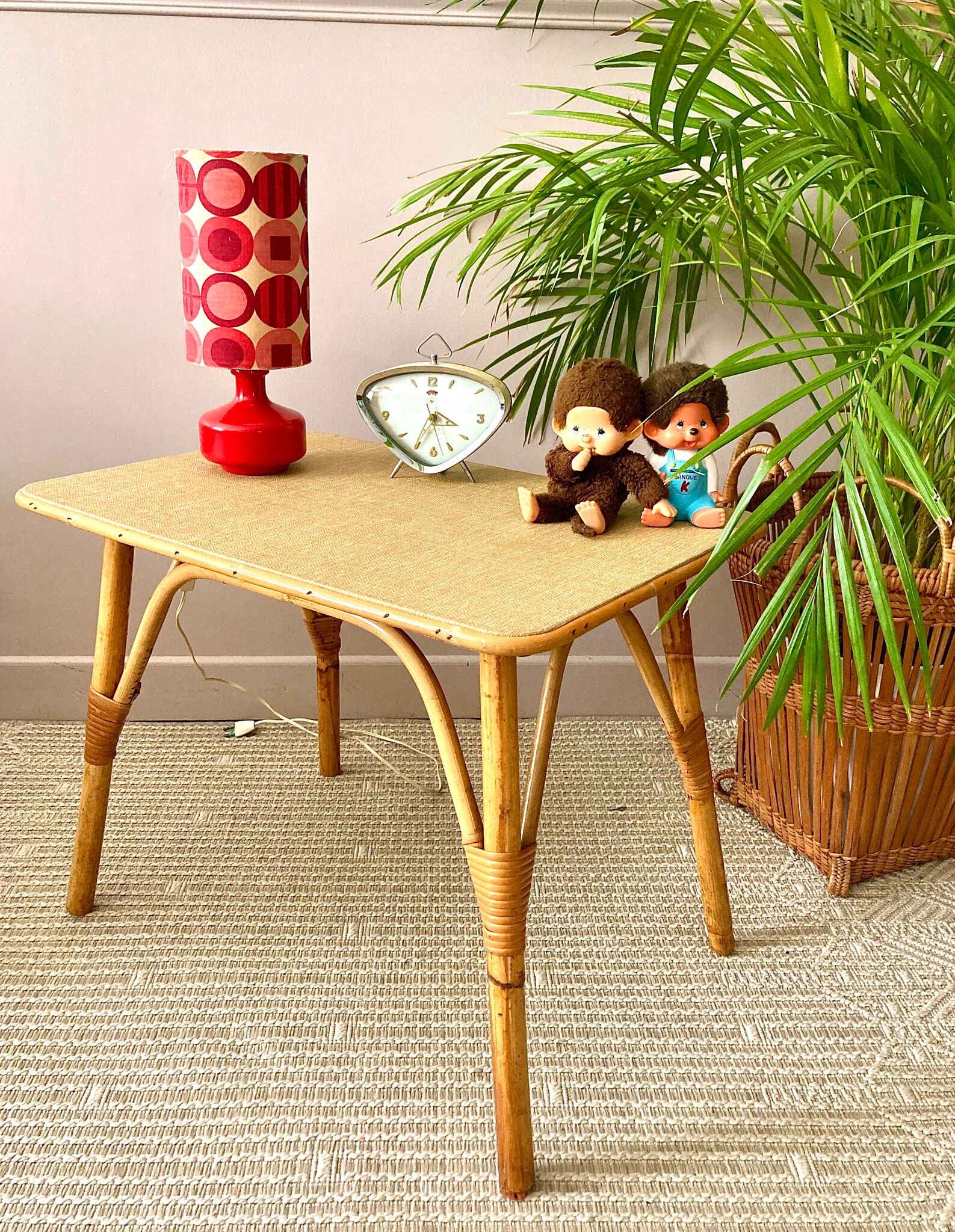 Vintage rattan coffee table